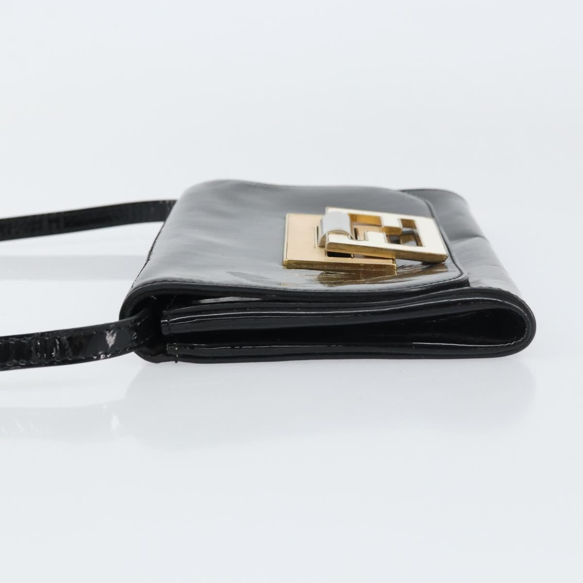 Fendi Vintage Shoulder Bag Enamel Black Patent_Leather Shoulder Bag Bag (Pre-Owned)