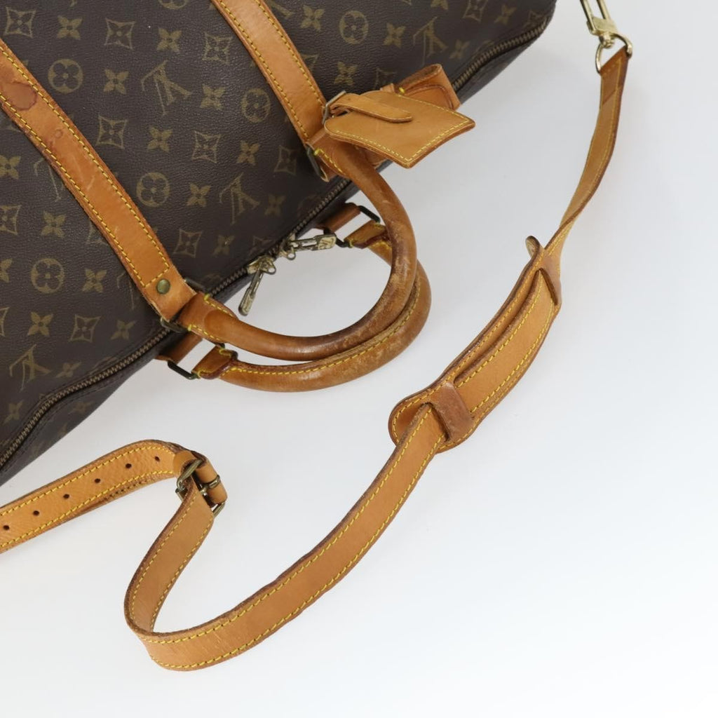 Louis Vuitton Keepall Bandouliere Bag Monogram Canvas Brown Canvas Travel Bag Bag (Pre-Owned)