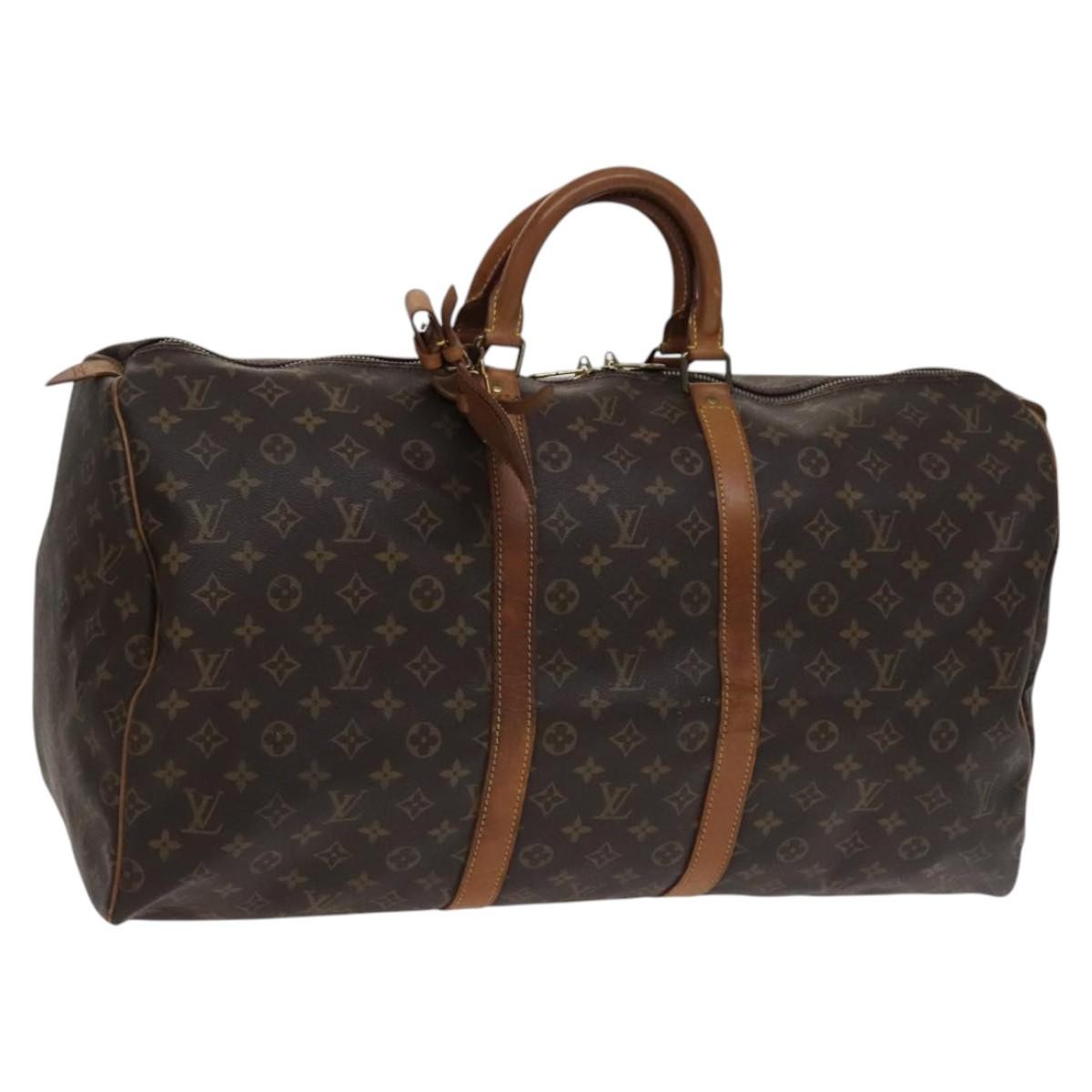 Louis Vuitton Keepall Bag Monogram Canvas Brown Canvas Travel Bag Bag (Pre-Owned)