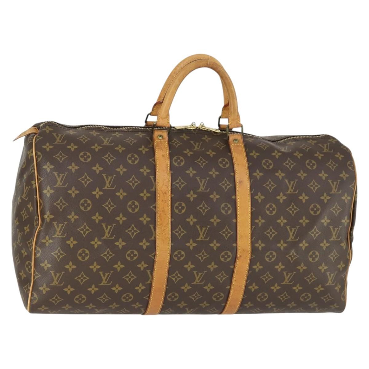 Louis Vuitton Keepall Bag Monogram Canvas Brown Canvas Travel Bag Bag (Pre-Owned)