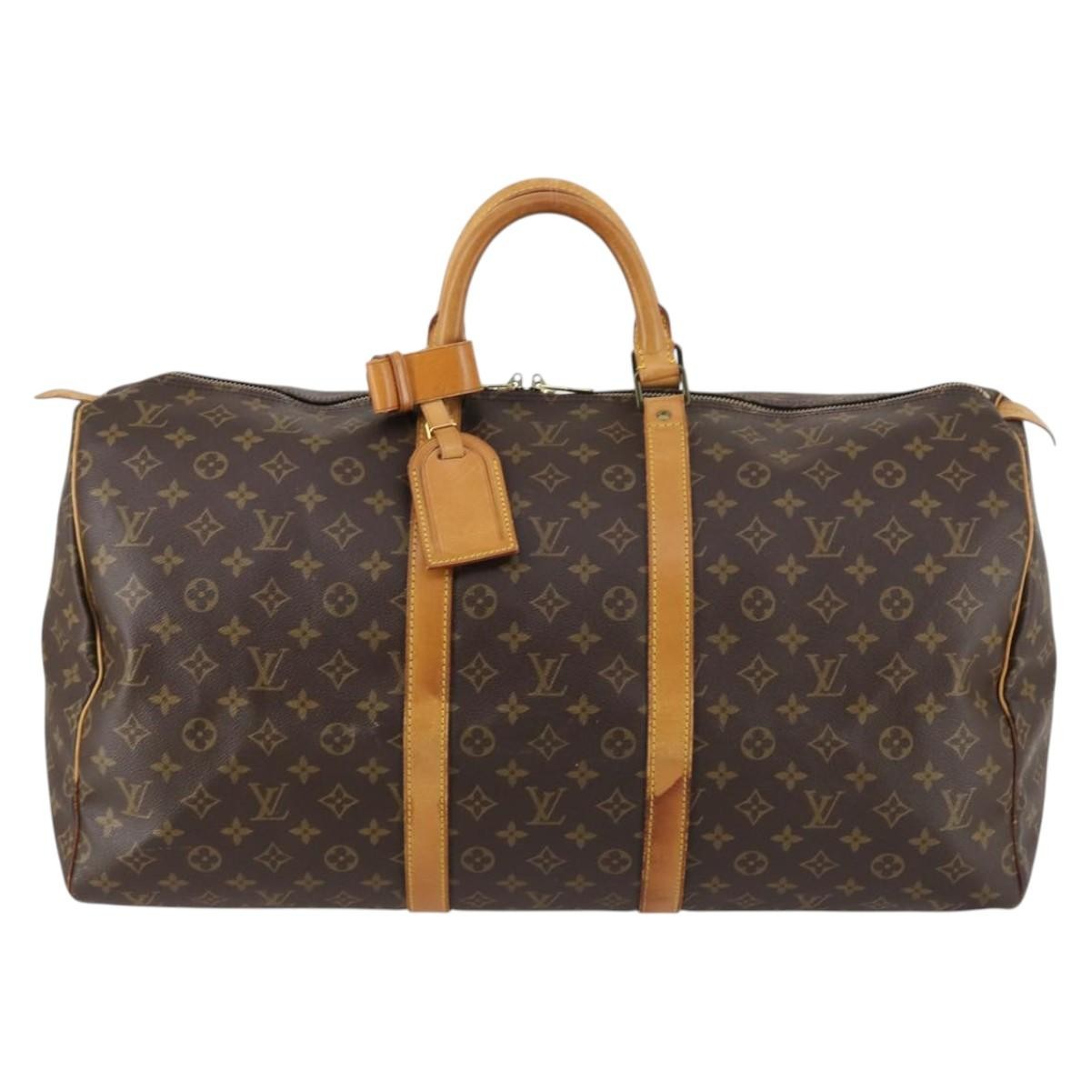 Louis Vuitton Keepall Bag Monogram Canvas Brown Canvas Travel Bag Bag (Pre-Owned)