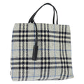 Burberry Nova Check Handbag Tweed Gray Tweed Handbag (Pre-Owned)