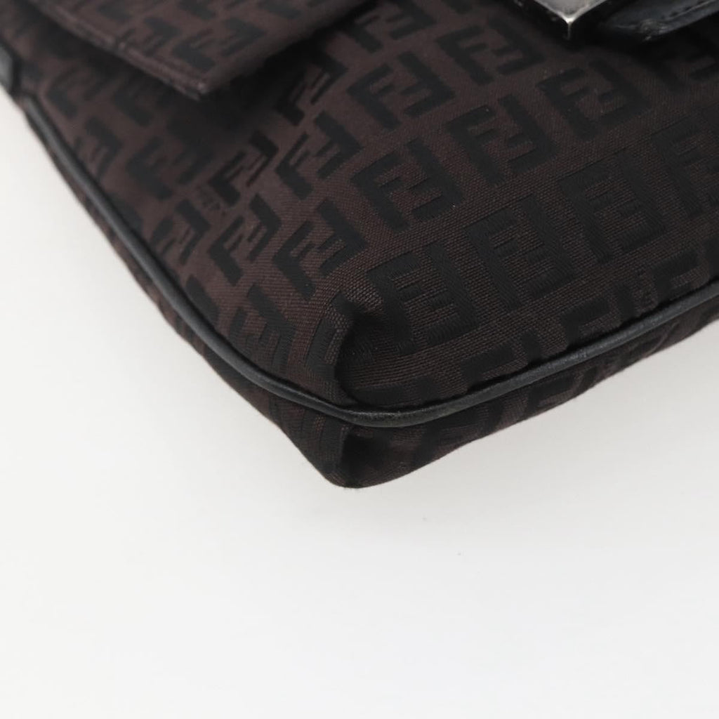 Fendi Vintage Flap Crossbody Bag Zucchino Canvas Brown Canvas Shoulder Bag Bag (Pre-Owned)
