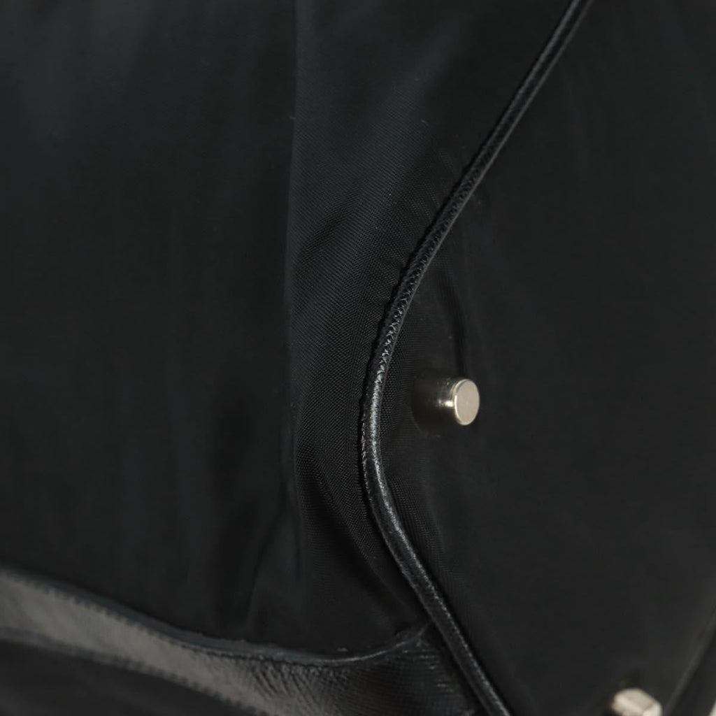 Prada Double Pocket Drawstring Shoulder Bag Tessuto Black Nylon Shoulder Bag Bag (Pre-Owned)