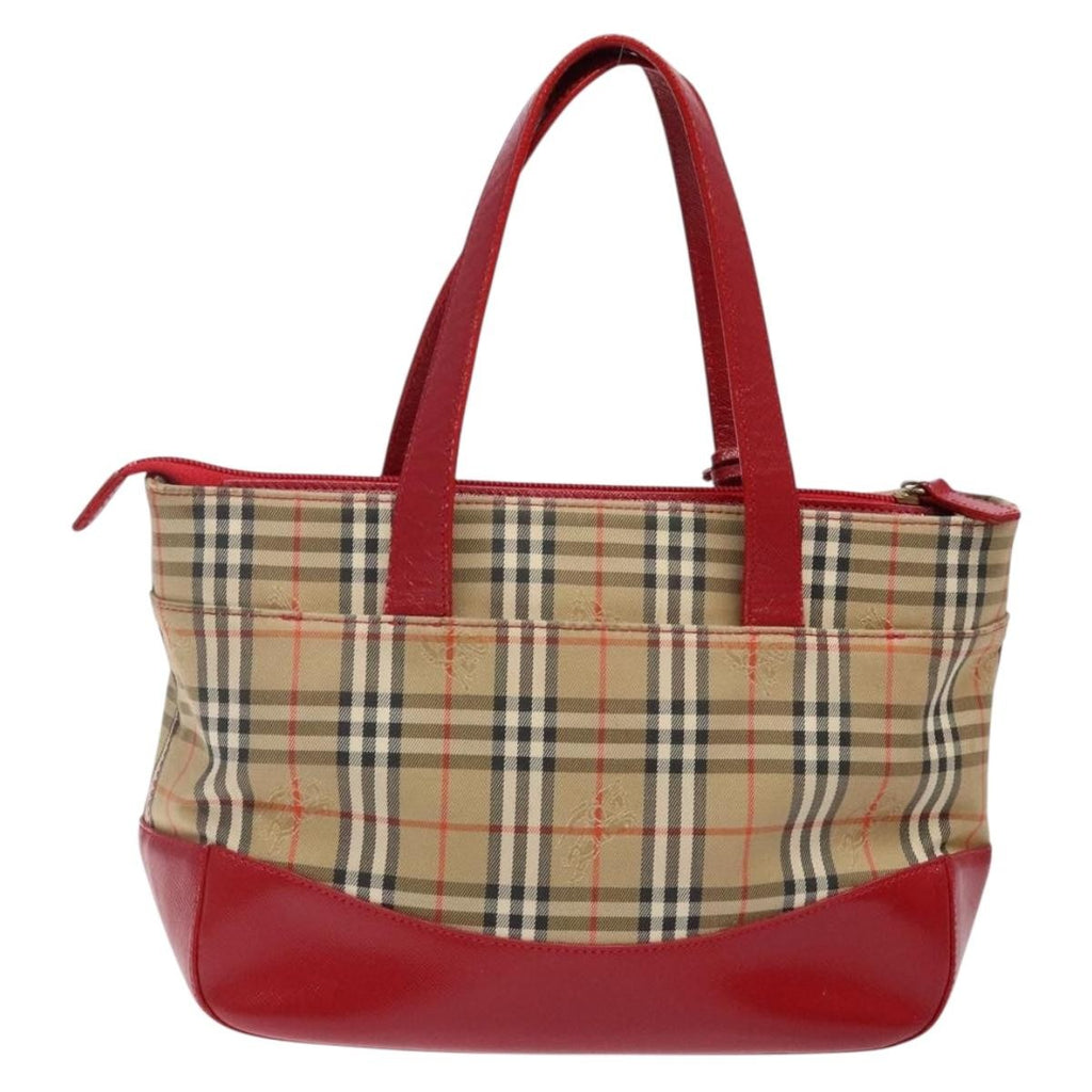Burberry Nova Check Handbag Nova Check Canvas Beige Canvas Handbag (Pre-Owned)