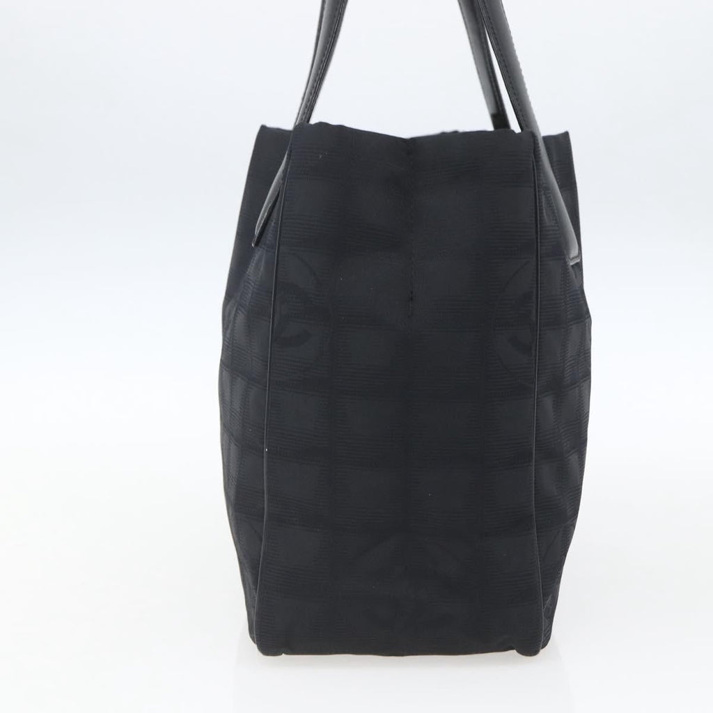 Chanel Travel Line Tote Nylon Black Nylon Tote Bag Bag (Pre-Owned)