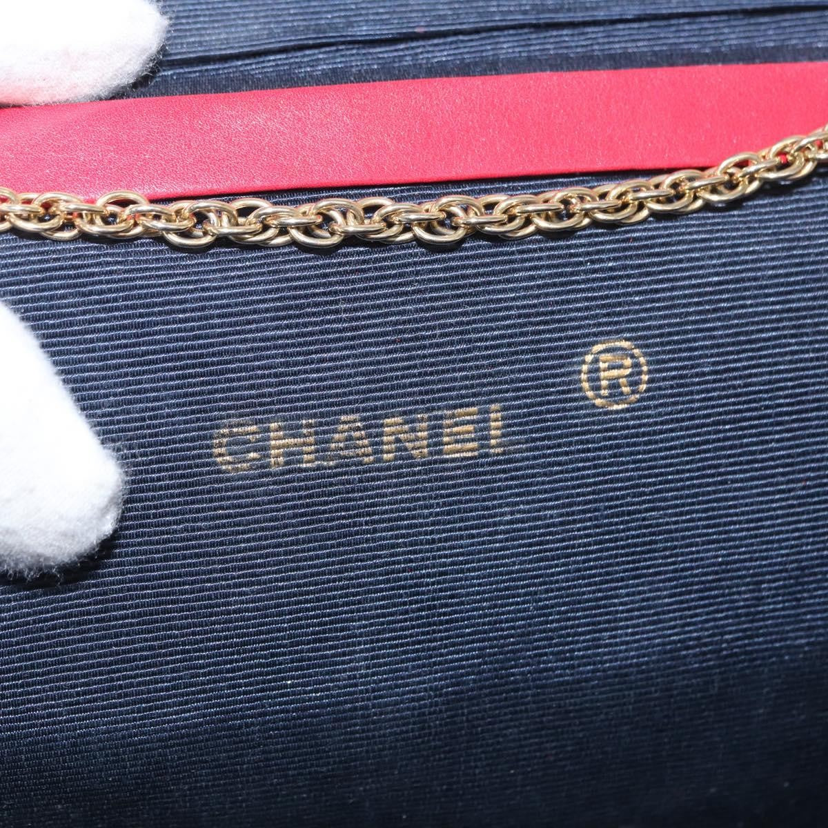 Chanel Vintage Clutch Leather Red Leather Clutche & Pouche Bag (Pre-Owned)