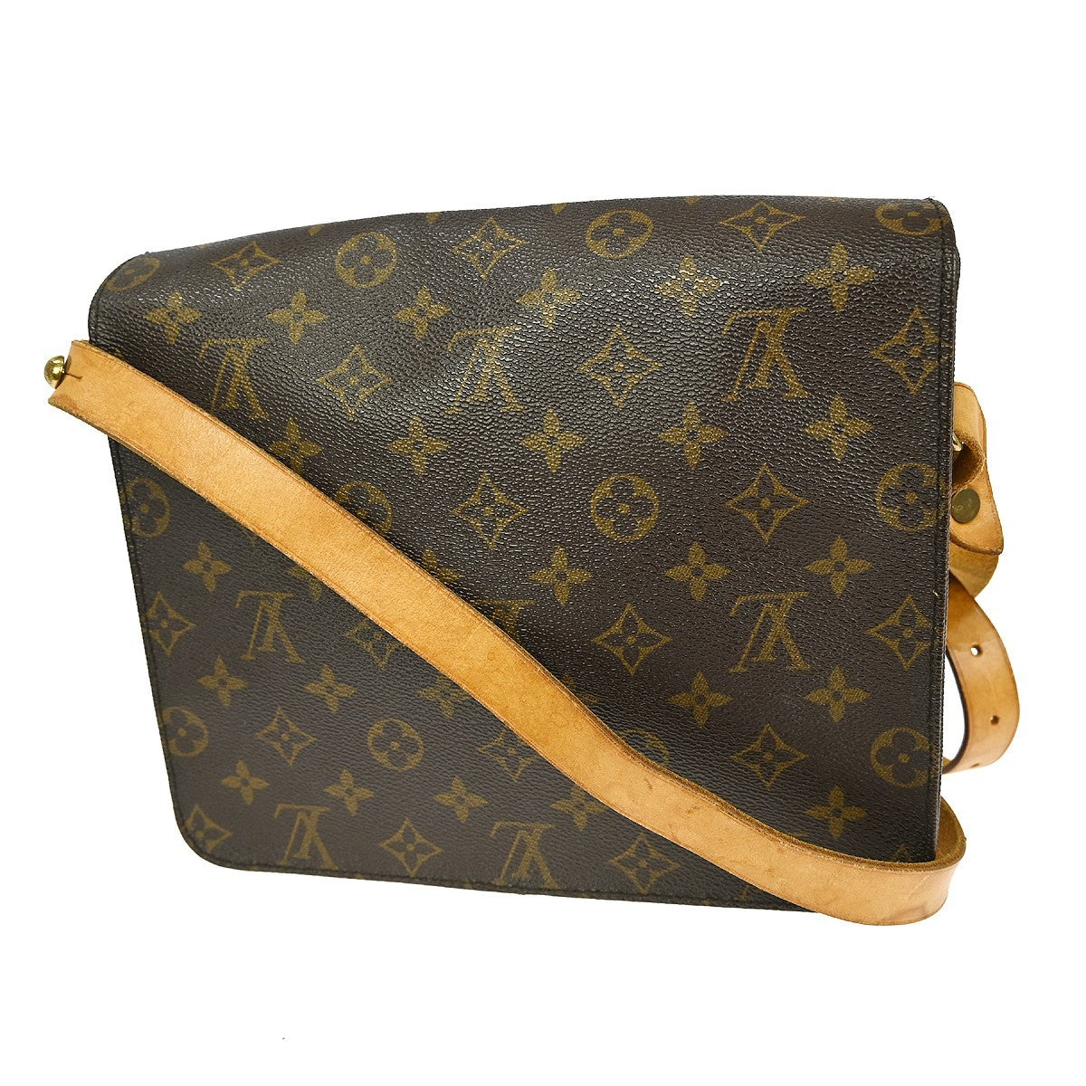 Louis Vuitton Cartouchiere Handbag Monogram Canvas Brown Canvas Shoulder Bag Bag (Pre-Owned)