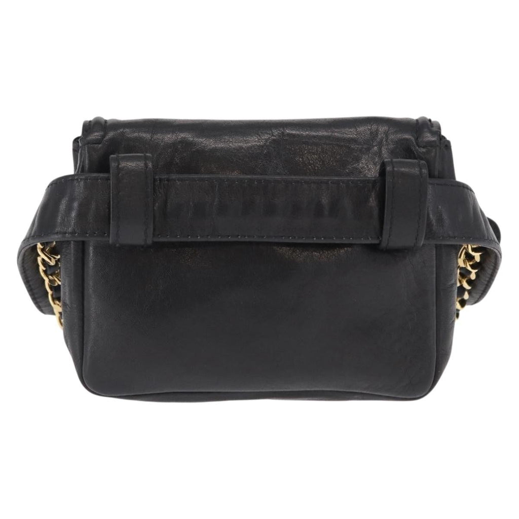 Chanel Chain Envelope Belt Bag Quilted Calfskin Black Leather Clutche & Pouche Bag (Pre-Owned)