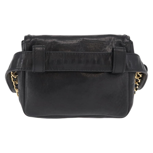 Chanel Chain Envelope Belt Bag Quilted Calfskin Black Leather Clutche & Pouche Bag (Pre-Owned)