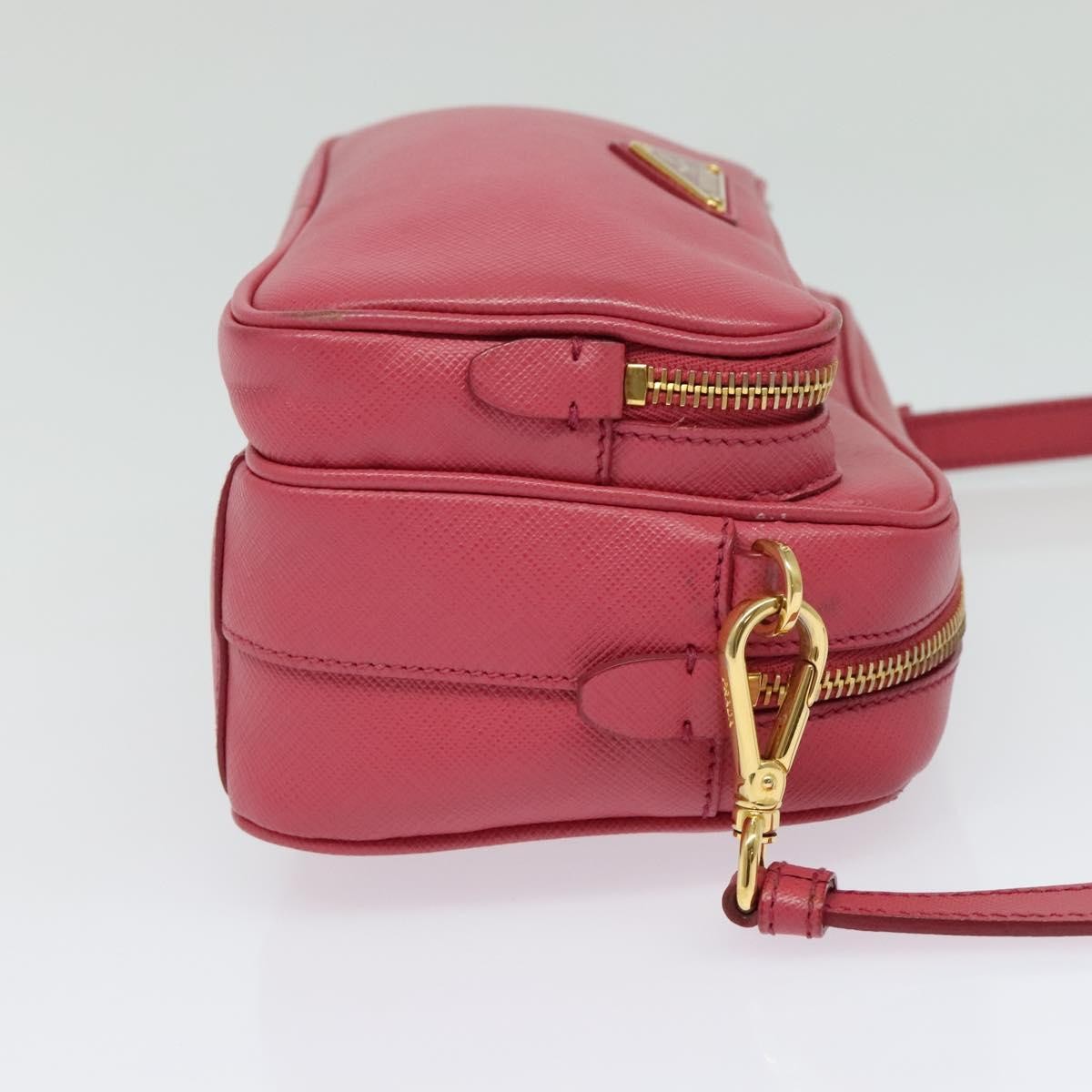 Prada Front Pocket Crossbody Bag Saffiano Leather Pink Leather Shoulder Bag Bag (Pre-Owned)
