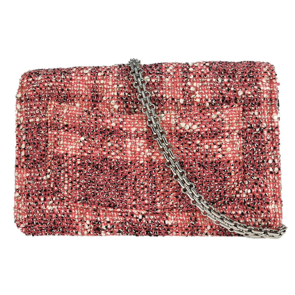 Chanel Reissue 2.55 Flap Bag Quilted Tweed With Resin Detail Pink Tweed Clutche & Pouche Bag (Pre-Owned)