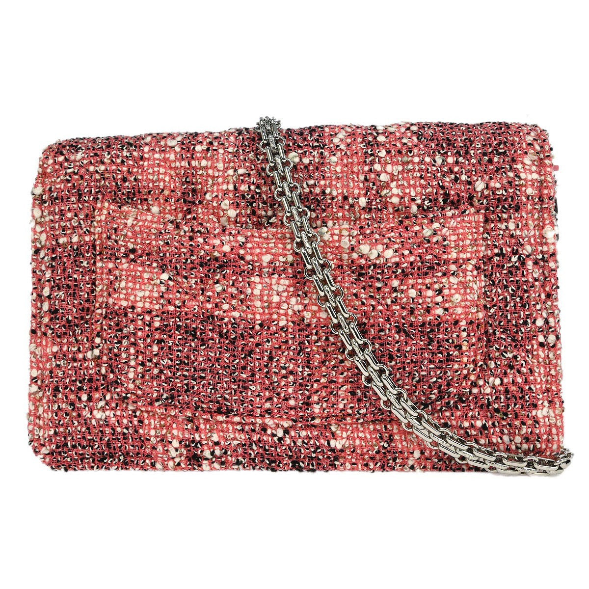 Chanel Reissue 2.55 Flap Bag Quilted Tweed With Resin Detail Pink Tweed Clutche & Pouche Bag (Pre-Owned)