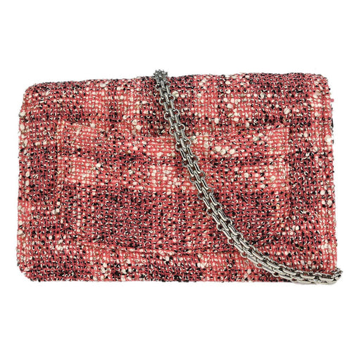 Chanel Reissue 2.55 Flap Bag Quilted Tweed With Resin Detail Pink Tweed Clutche & Pouche Bag (Pre-Owned)