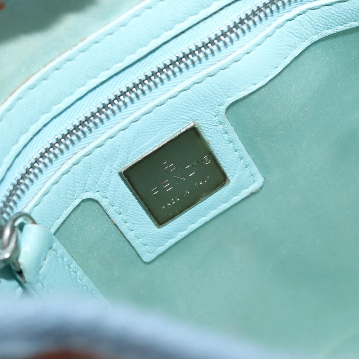 Fendi Logo Zucca Shoulder Bag Zucca Blue Canvas Shoulder Bag Bag (Pre-Owned)