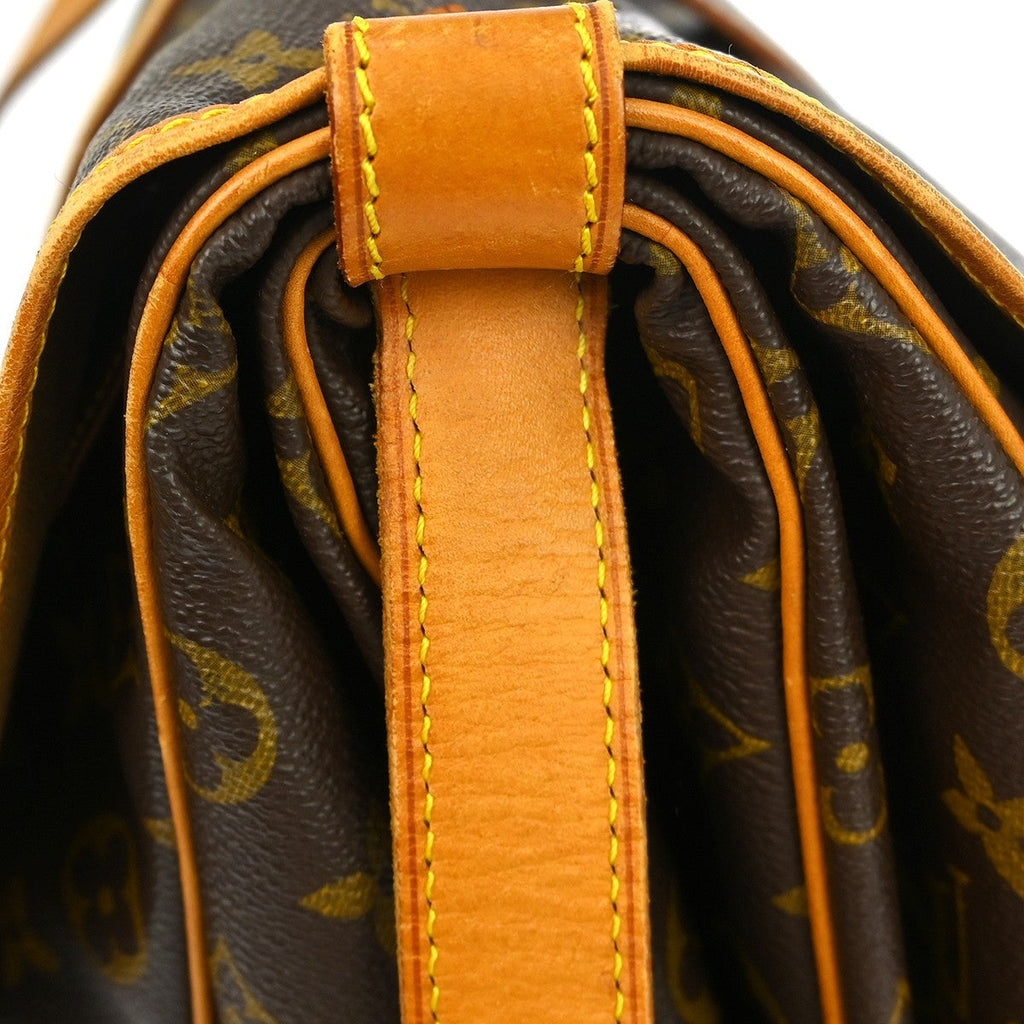 Louis Vuitton Saumur Handbag Monogram Canvas Brown Canvas Shoulder Bag Bag (Pre-Owned)