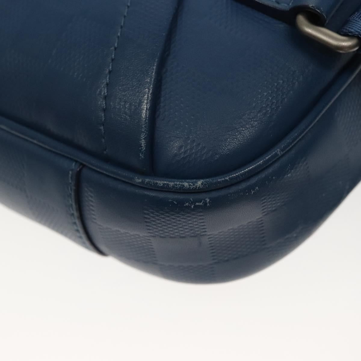 Louis Vuitton Ambler Bag Damier Infini Leather Blue Leather Shoulder Bag Bag (Pre-Owned)