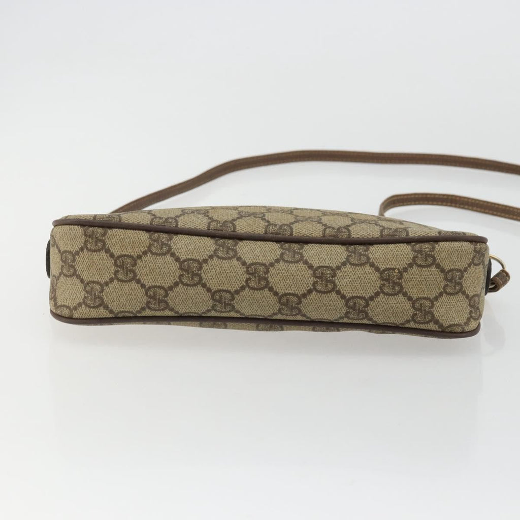 Gucci Gg Supreme Shoulder Bag Canvas Beige Canvas Handbag (Pre-Owned)