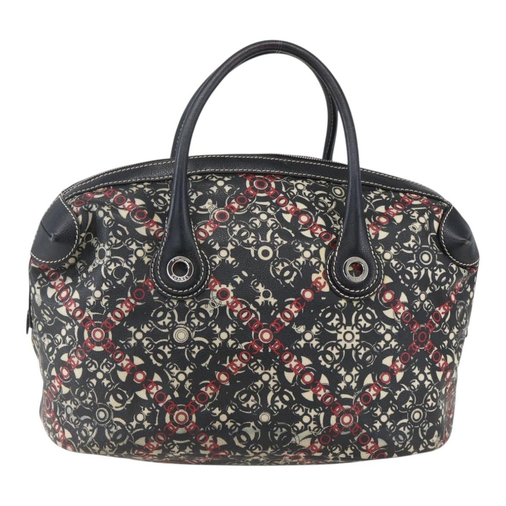 Chanel Optic Coco Bowler Bag Printed Coated Canvas With Caviar Black Pvc Travel Bag Bag (Pre-Owned)