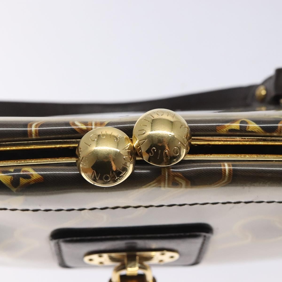 Louis Vuitton Charms Pochette Pvc Over Printed Silk Brown Canvas Clutche & Pouche Bag (Pre-Owned)