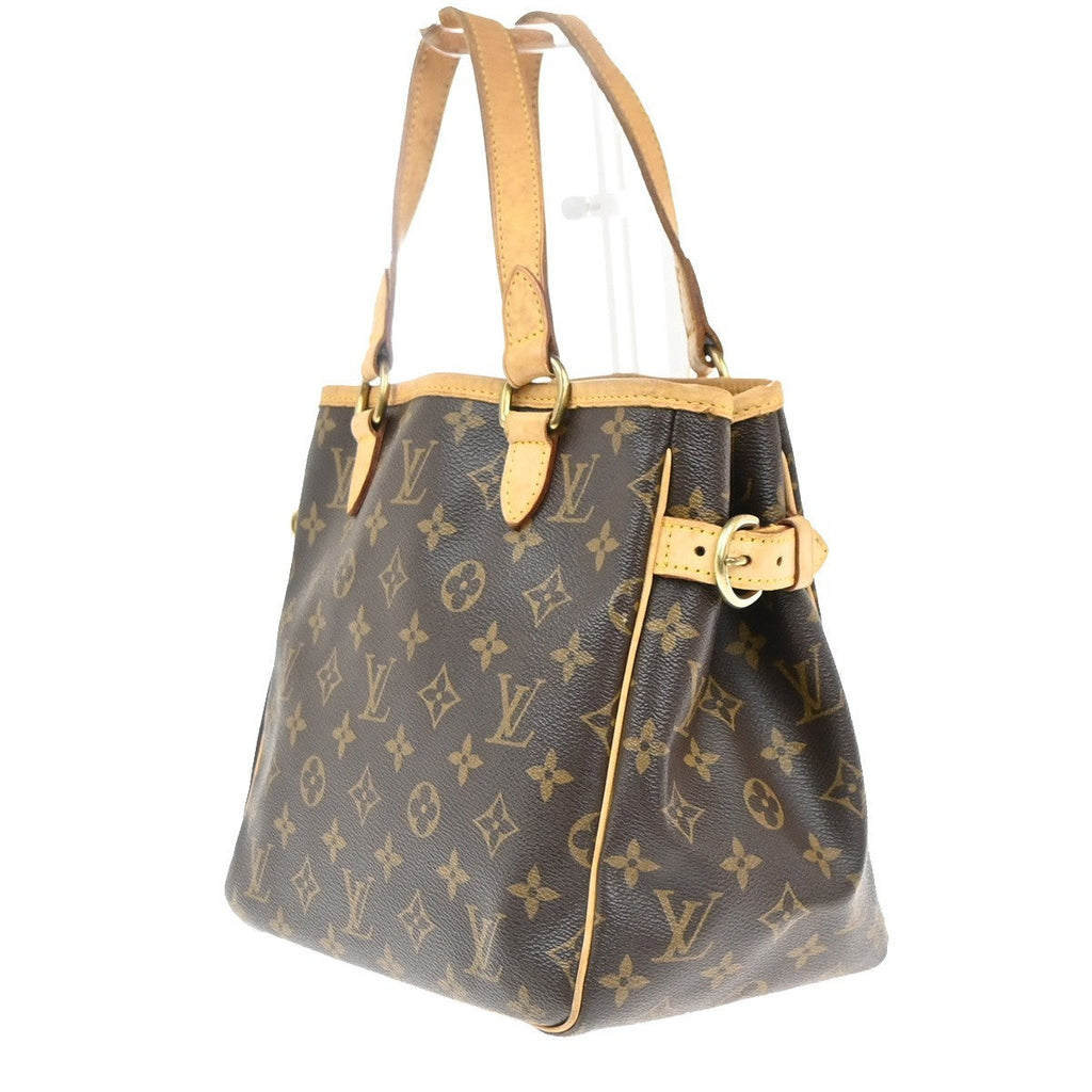 Louis Vuitton Batignolles Handbag Monogram Canvas Brown Leather Handbag (Pre-Owned)