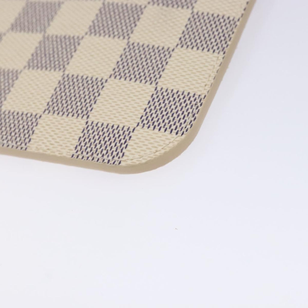 Louis Vuitton Neverfull Pochette Damier White Canvas Bag (Pre-Owned)