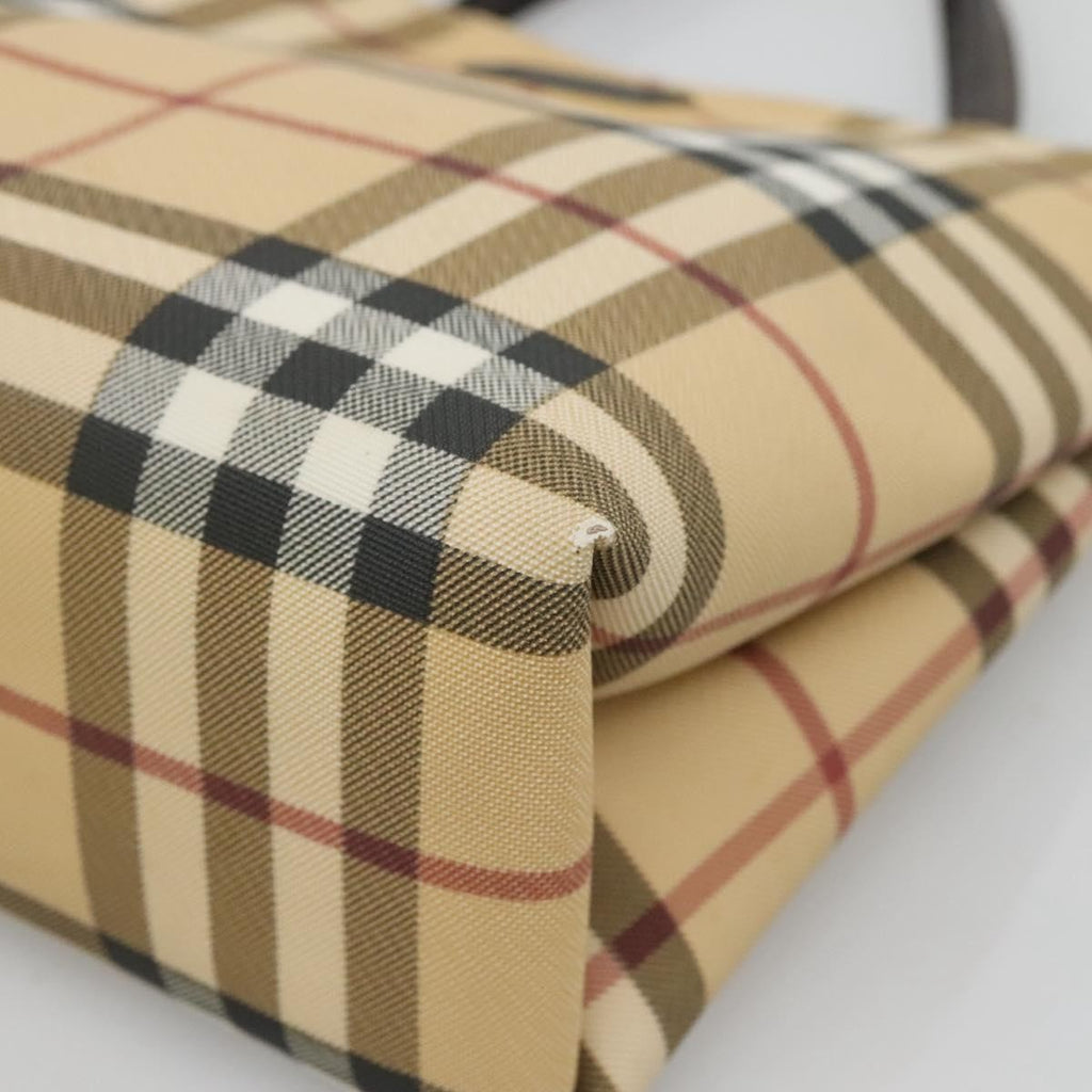 Burberry Nova Check Handbag Nova Check Canvas Beige Canvas Handbag (Pre-Owned)
