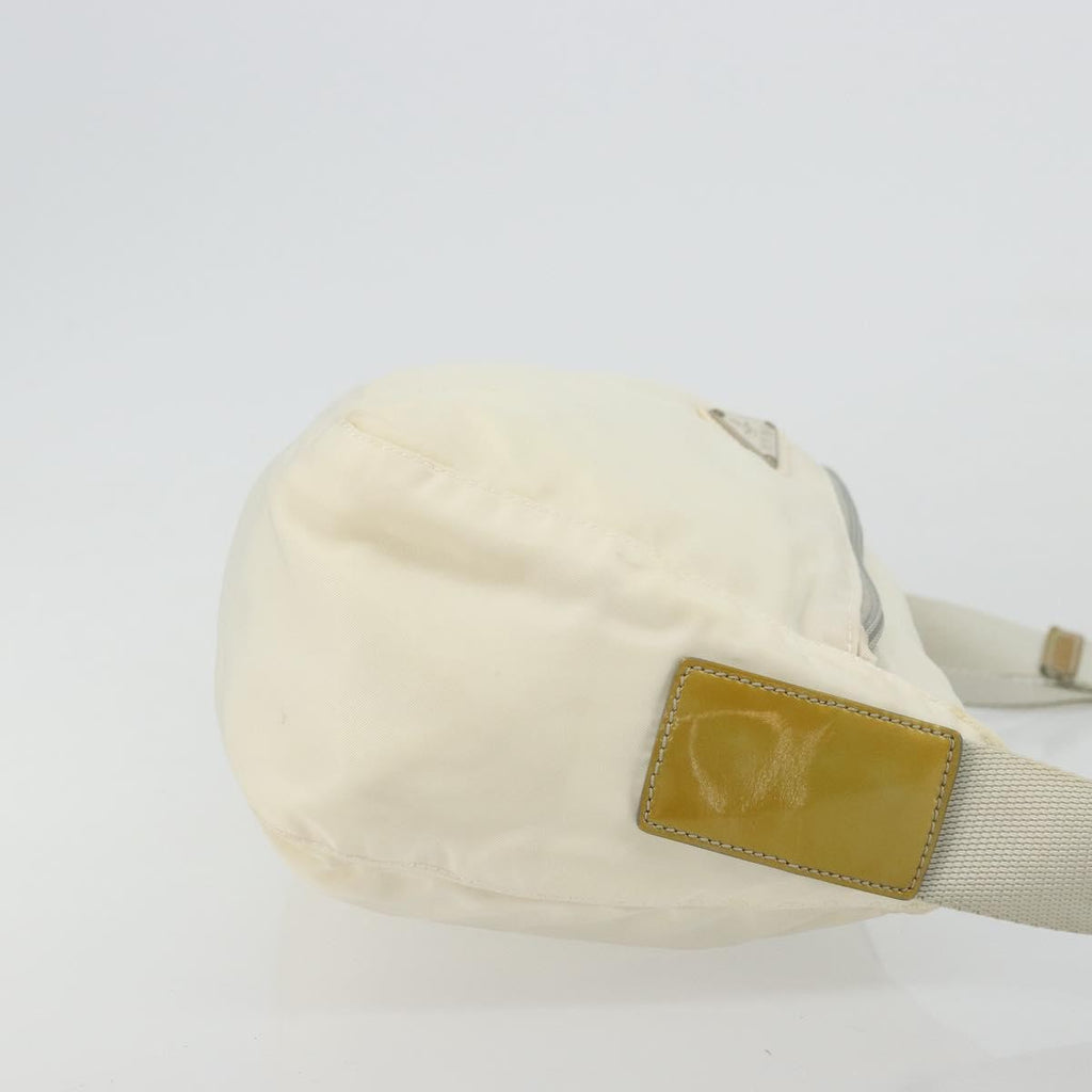 Prada Zip Waist Bag Tessuto White Nylon Shoulder Bag Bag (Pre-Owned)