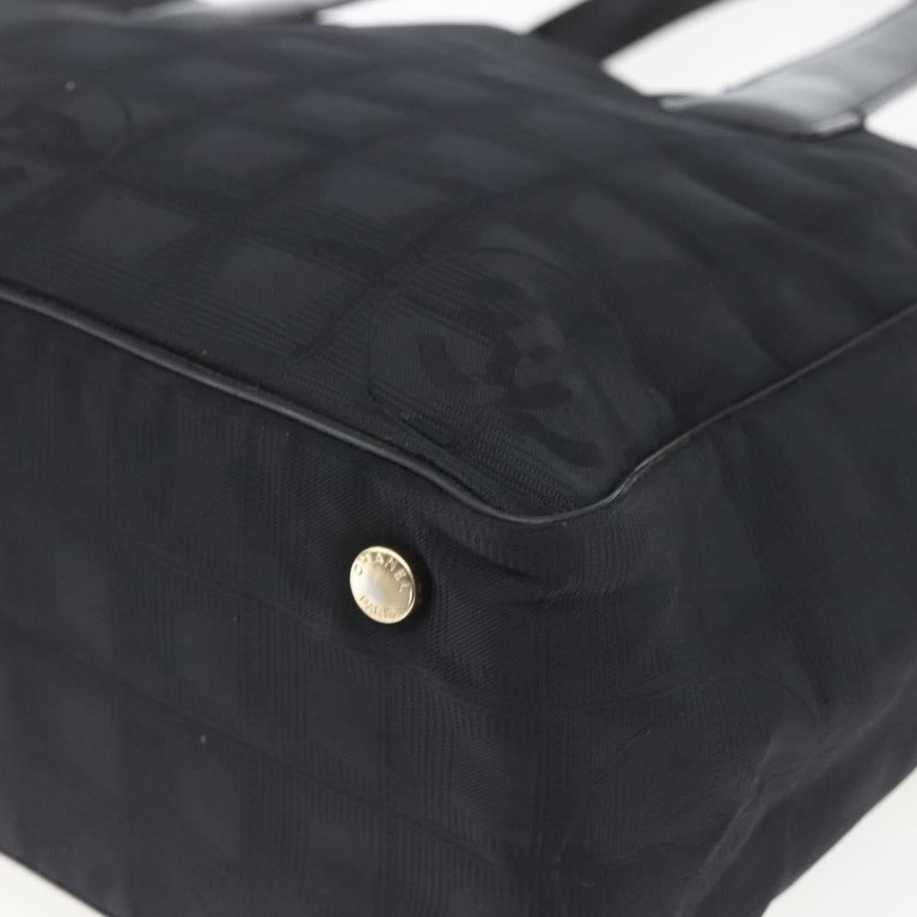 Chanel Travel Line Tote Nylon Black Nylon Tote Bag Bag (Pre-Owned)