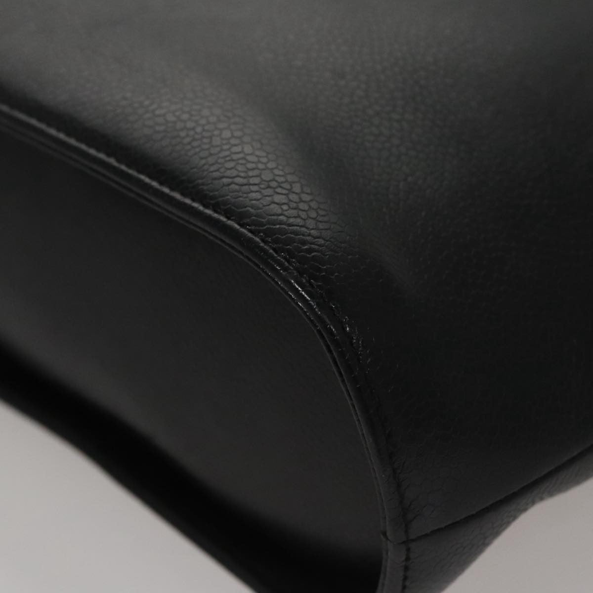 Chanel Vintage Tote Leather Black Leather Tote Bag Bag (Pre-Owned)