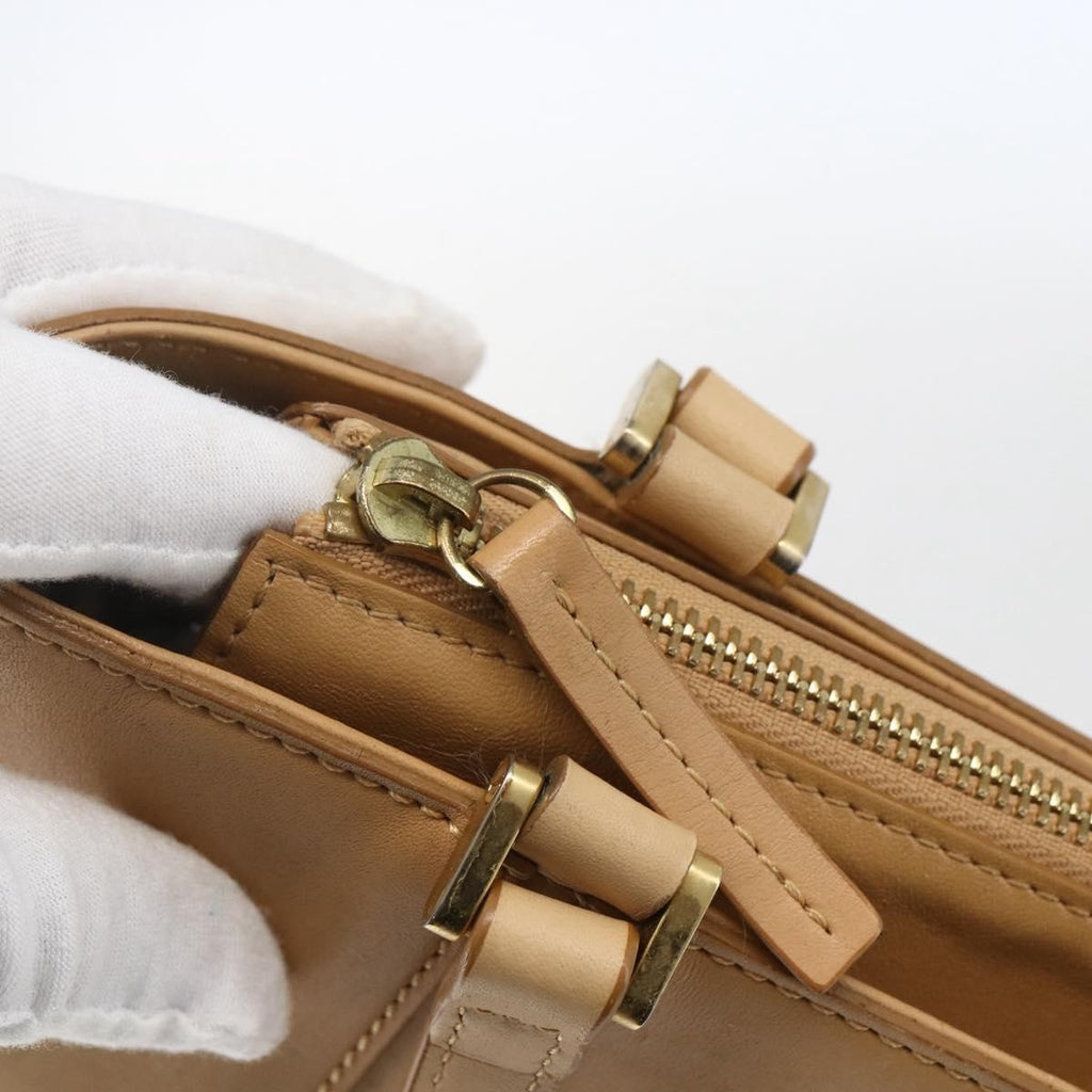 Burberry Vintage Handbag Leather Beige Leather Handbag (Pre-Owned)