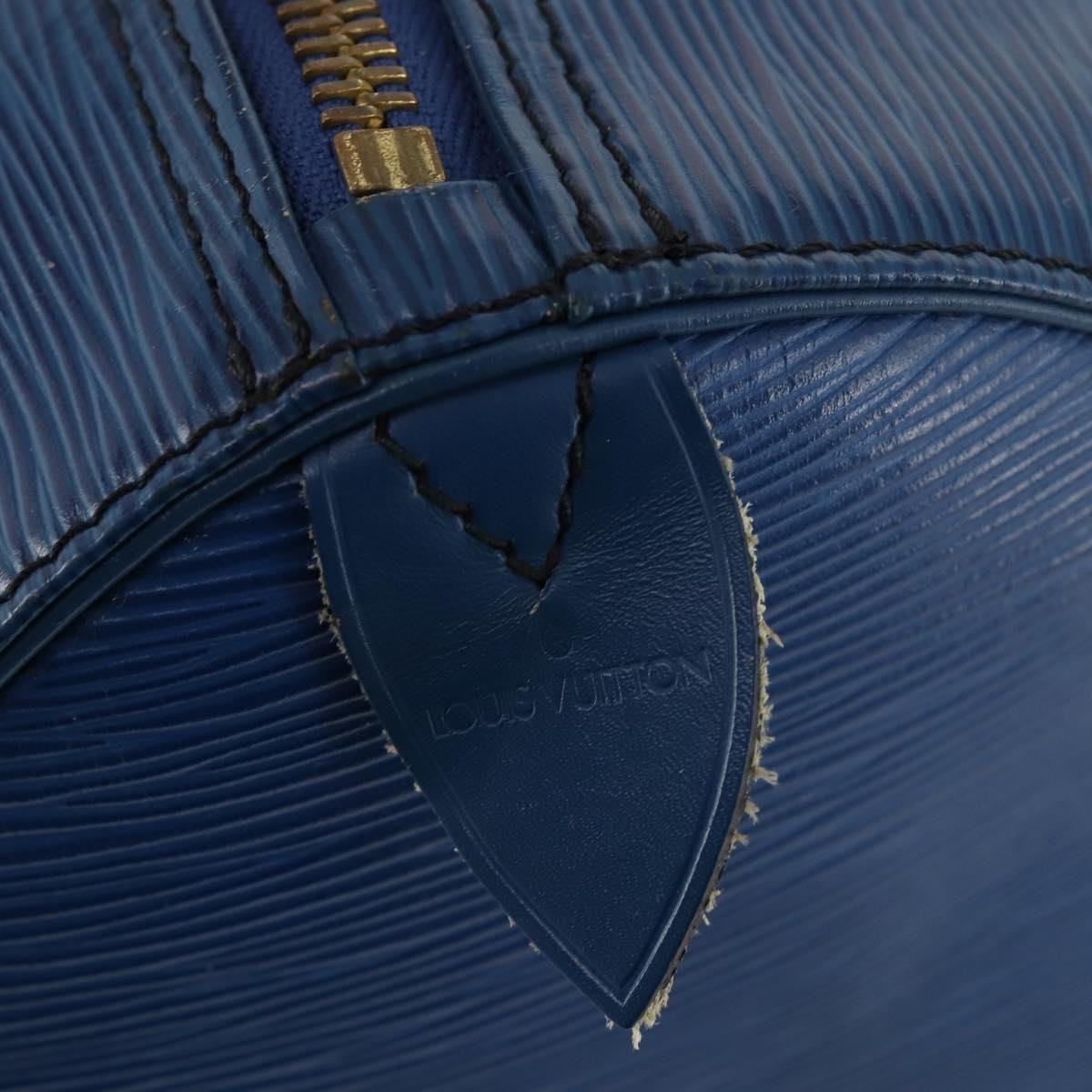 Louis Vuitton Keepall Bag Epi Leather Blue Leather Travel Bag Bag (Pre-Owned)