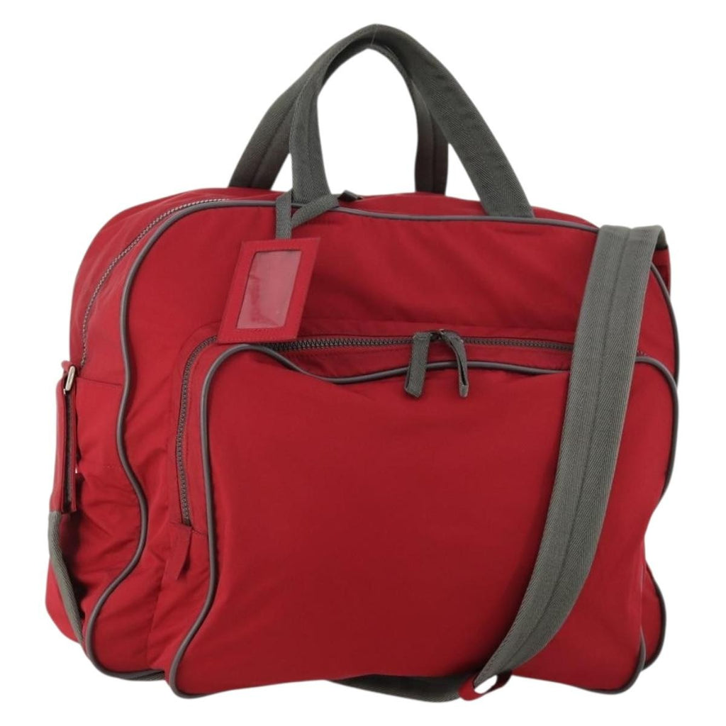 Prada Sport Line Boston Bag Nylon Red Nylon Travel Bag Bag (Pre-Owned)