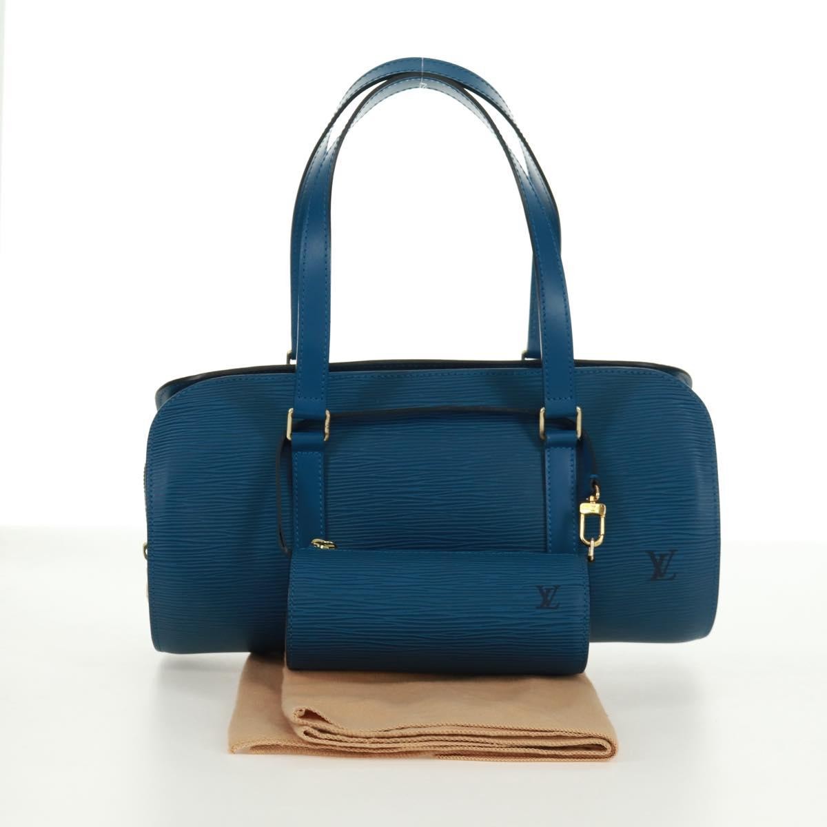 Louis Vuitton Soufflot Handbag Epi Leather Blue Leather Shoulder Bag Bag (Pre-Owned)