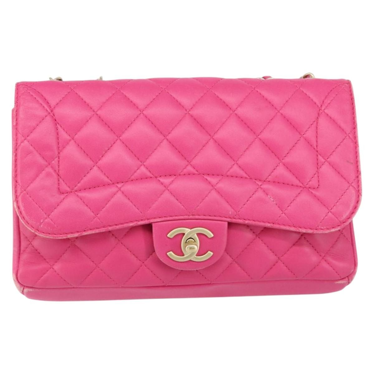 Chanel Mademoiselle Chic Flap Bag Quilted Lambskin Pink Leather Shoulder Bag Bag (Pre-Owned)