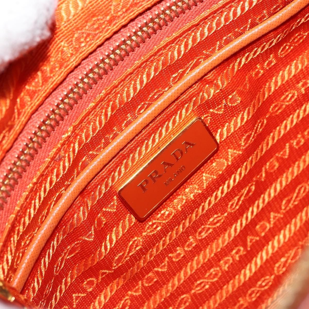 Prada Flat Messenger Tessuto With Leather Orange Nylon Shoulder Bag Bag (Pre-Owned)