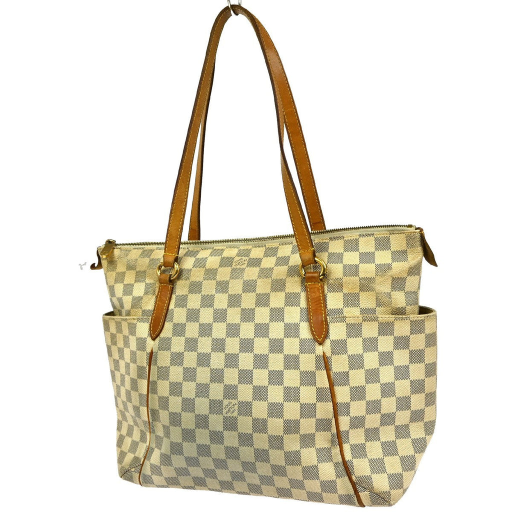 Louis Vuitton Totally Handbag Damier Azur White Canvas Tote Bag Bag (Pre-Owned)