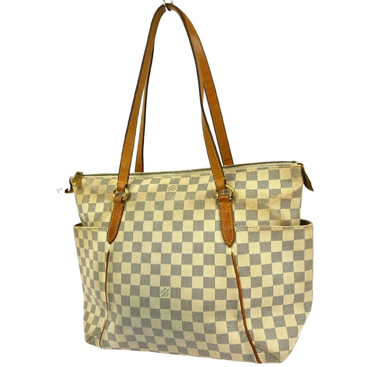 Louis Vuitton Totally Handbag Damier Azur White Canvas Tote Bag Bag (Pre-Owned)