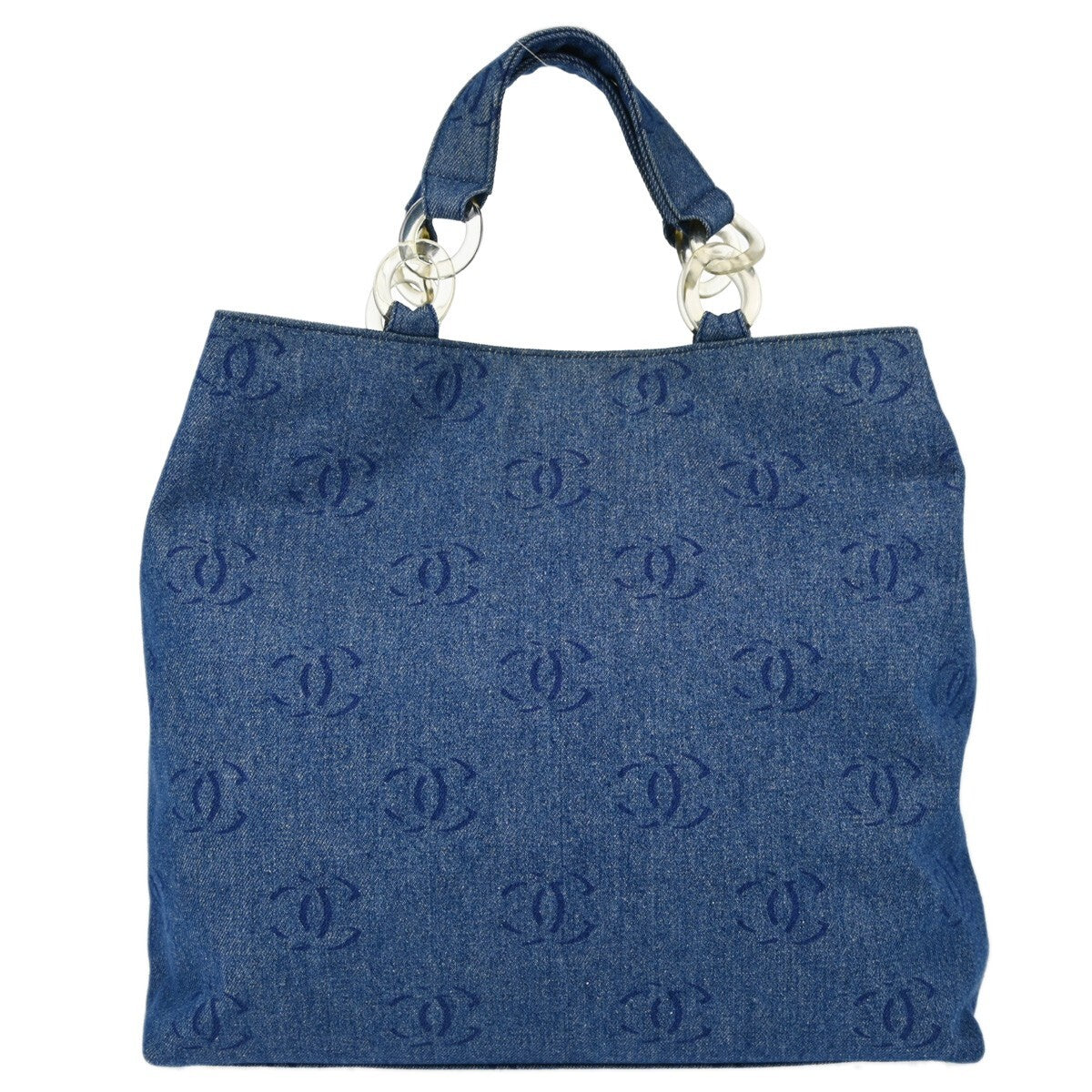 Chanel Vintage Cc Tote Denim Blue Denim_Jeans Tote Bag Bag (Pre-Owned)
