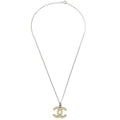Chanel Cc Logo Pendant Necklace Metal Silver Silver_Plated Necklace Jewelry (Pre-Owned)