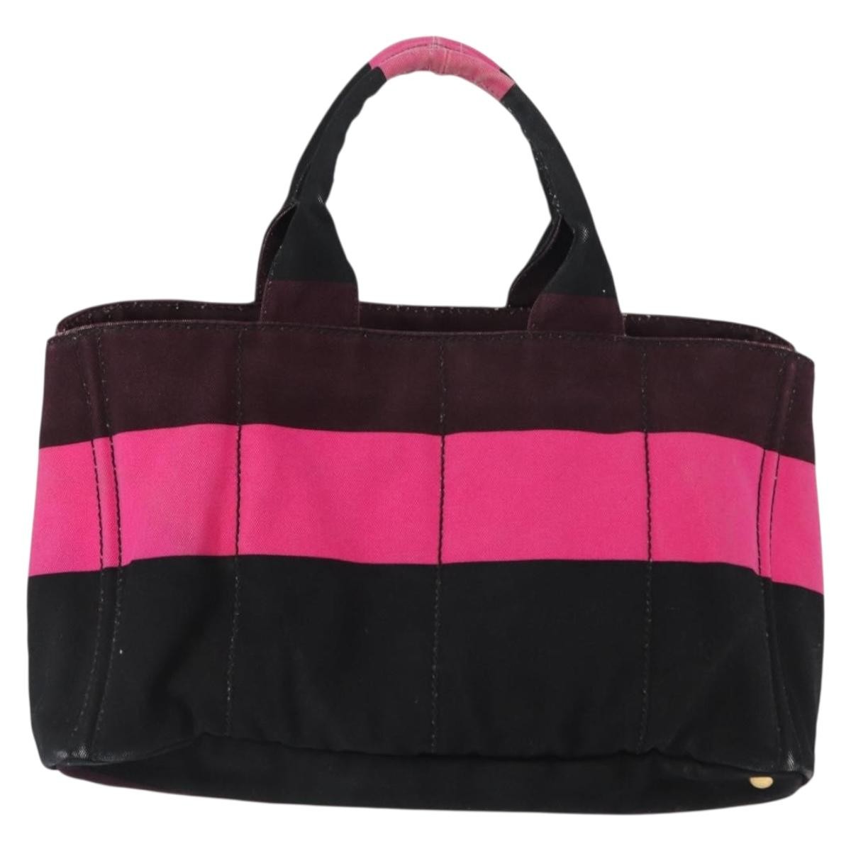 Prada Canapa Tote Canvas Pink Canvas Tote Bag Bag (Pre-Owned)