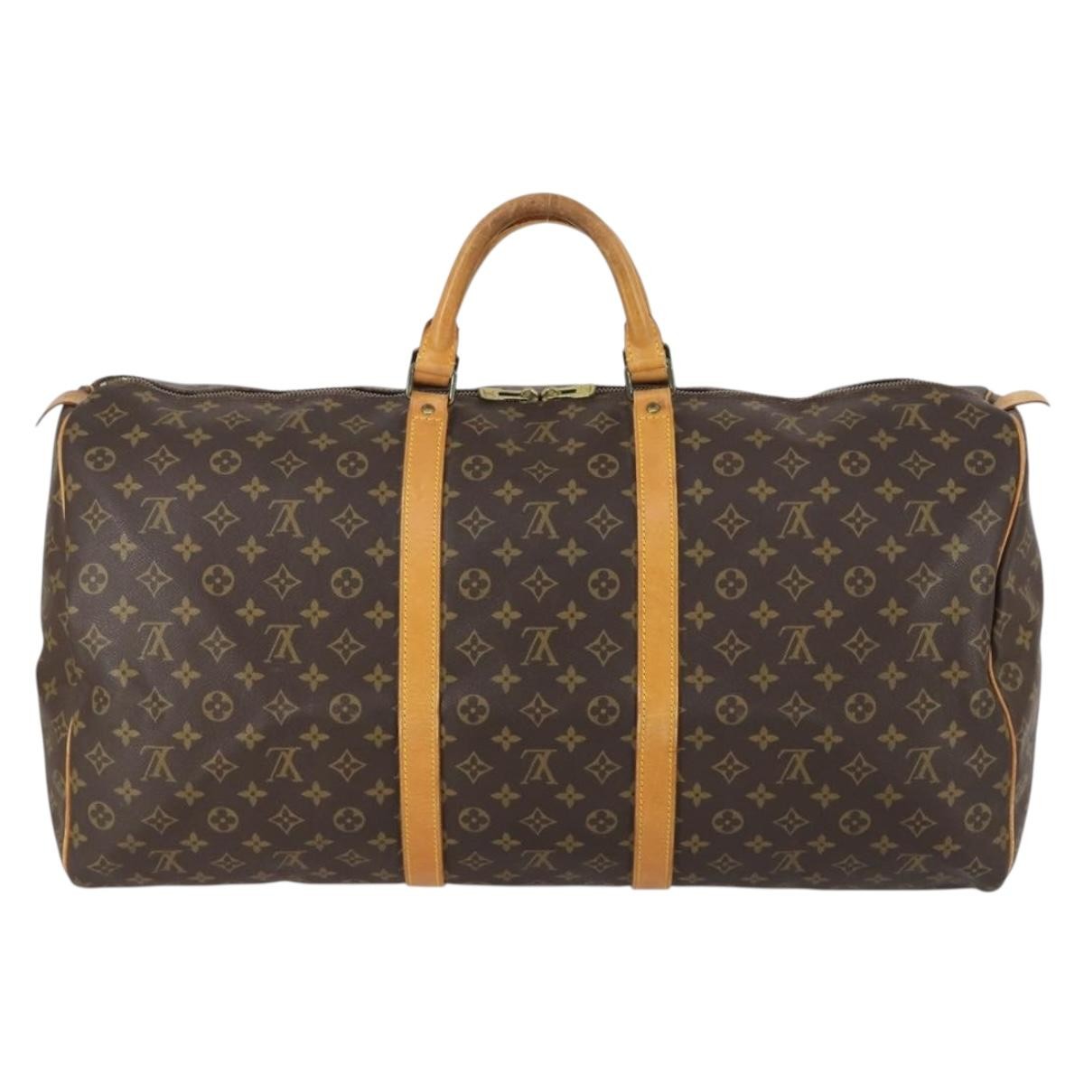 Louis Vuitton Keepall Bag Monogram Canvas Brown Canvas Travel Bag Bag (Pre-Owned)
