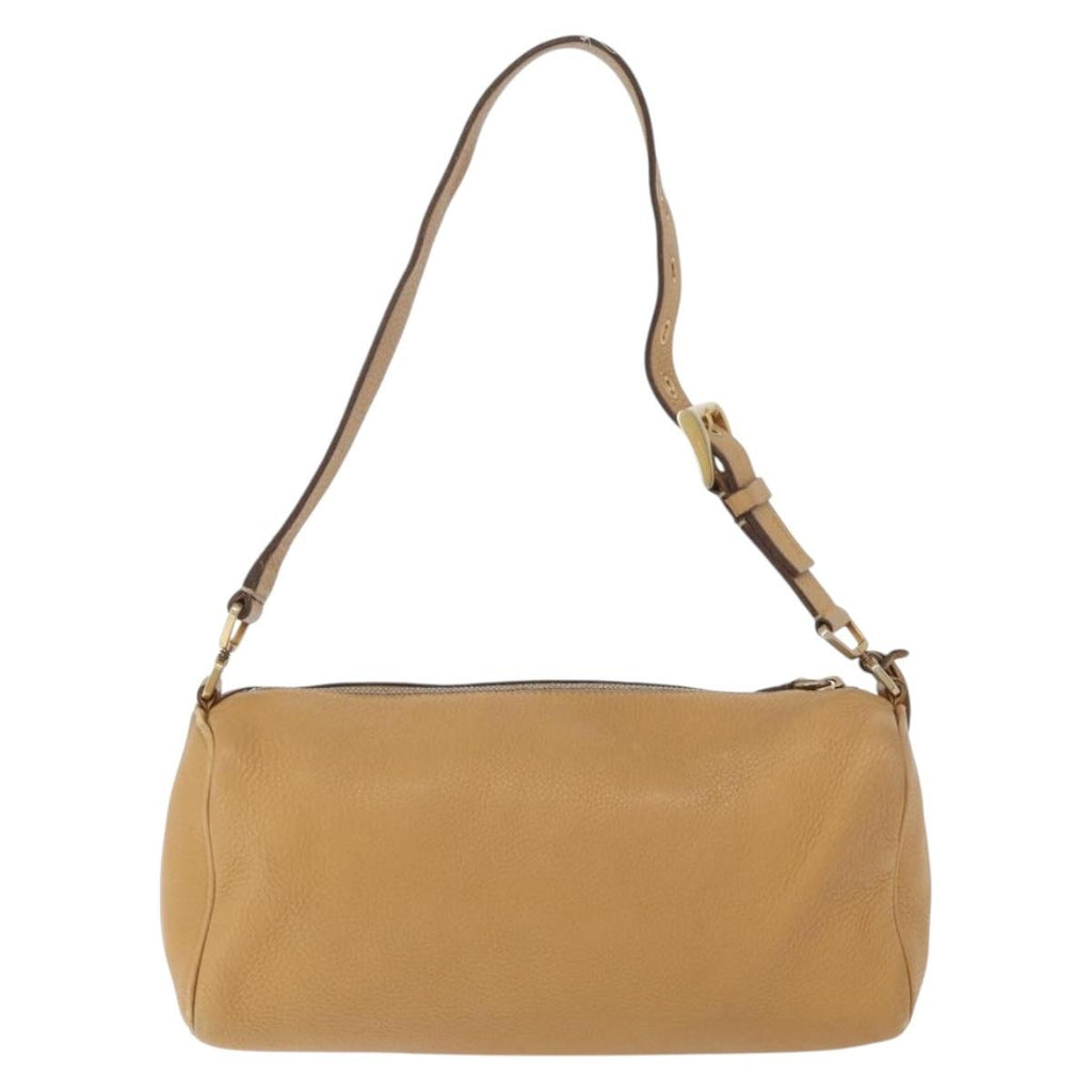 Prada Vintage Shoulder Bag Leather Brown Leather Shoulder Bag Bag (Pre-Owned)