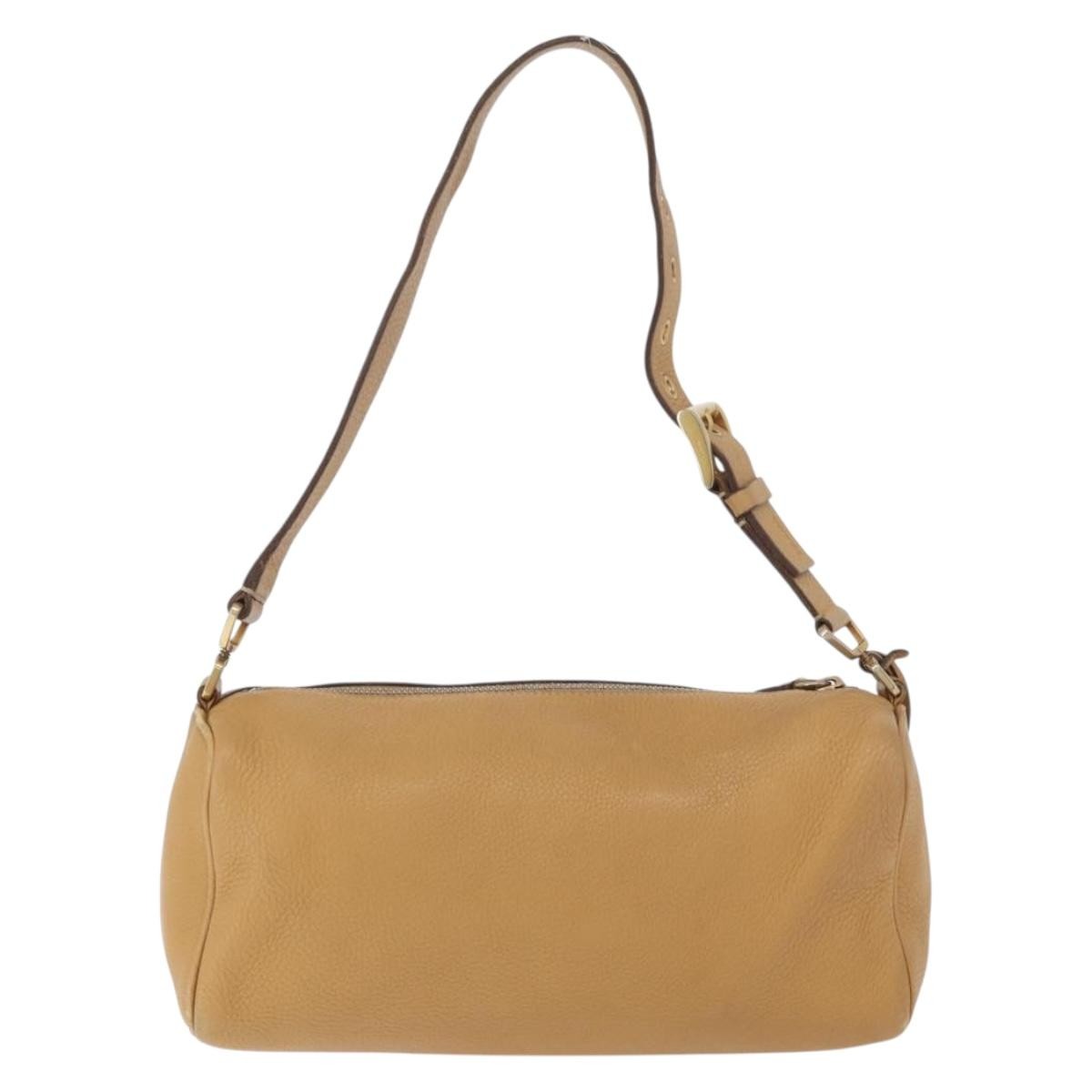 Prada Vintage Shoulder Bag Leather Brown Leather Shoulder Bag Bag (Pre-Owned)