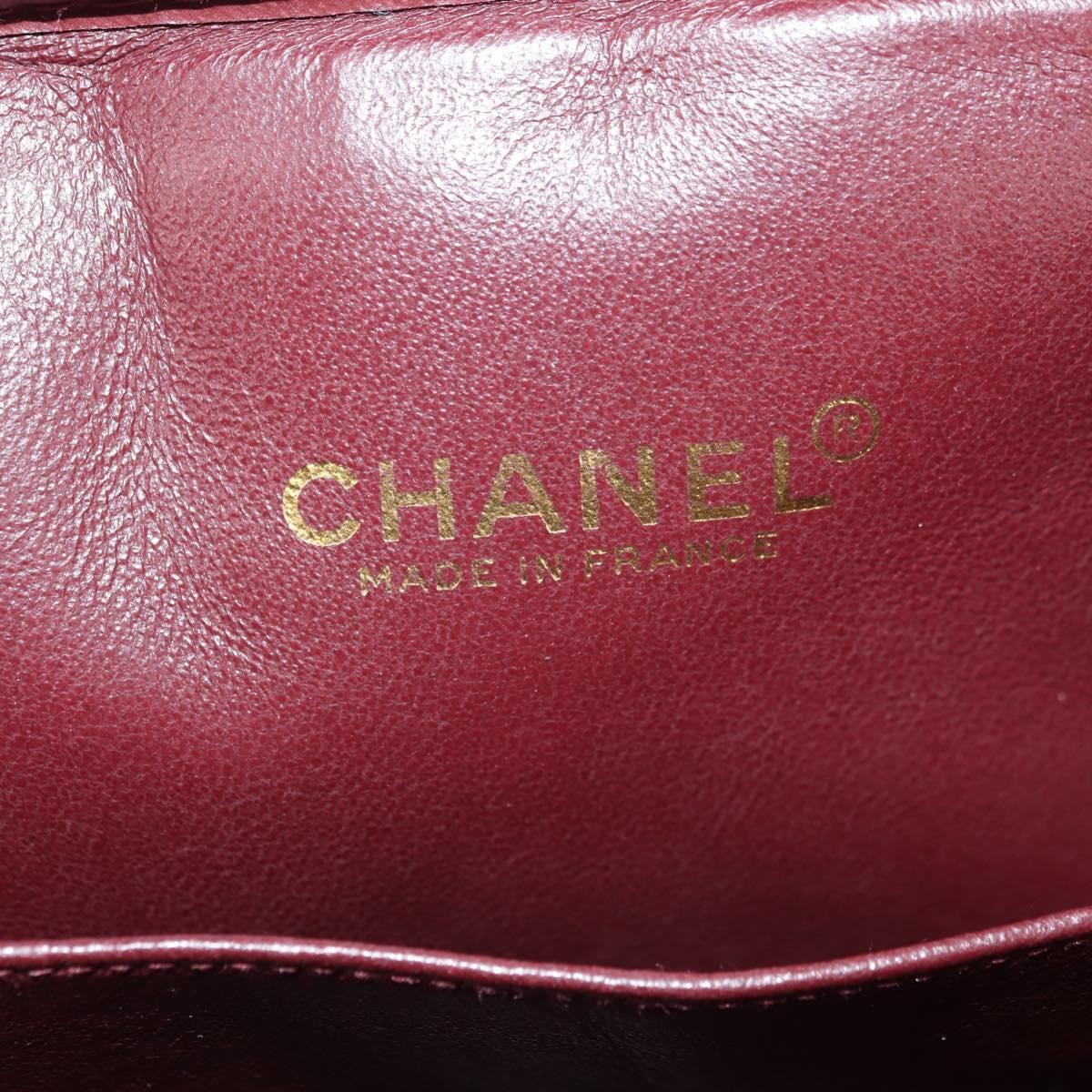 Chanel Vintage Zip Chain Shoulder Bag Quilted Lambskin Black Leather Shoulder Bag Bag (Pre-Owned)
