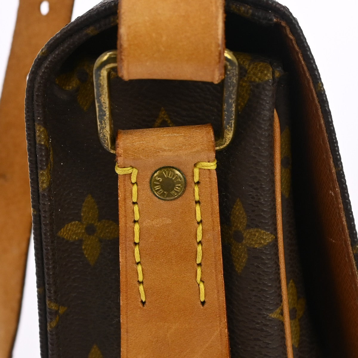 Louis Vuitton Cartouchiere Handbag Monogram Canvas Brown Canvas Crossbody Bag Bag (Pre-Owned)