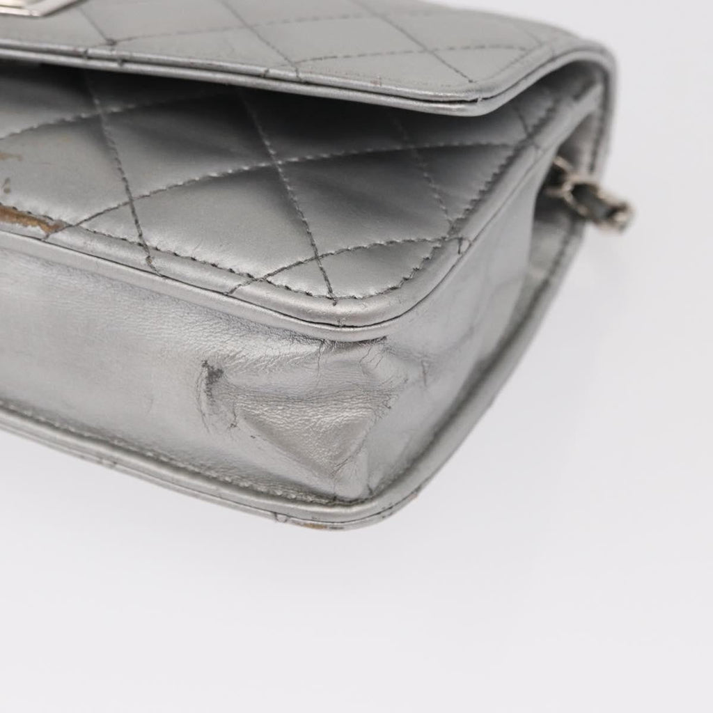 Chanel Reissue 2.55 Wallet On Chain Quilted Lambskin Silver Leather Shoulder Bag Bag (Pre-Owned)