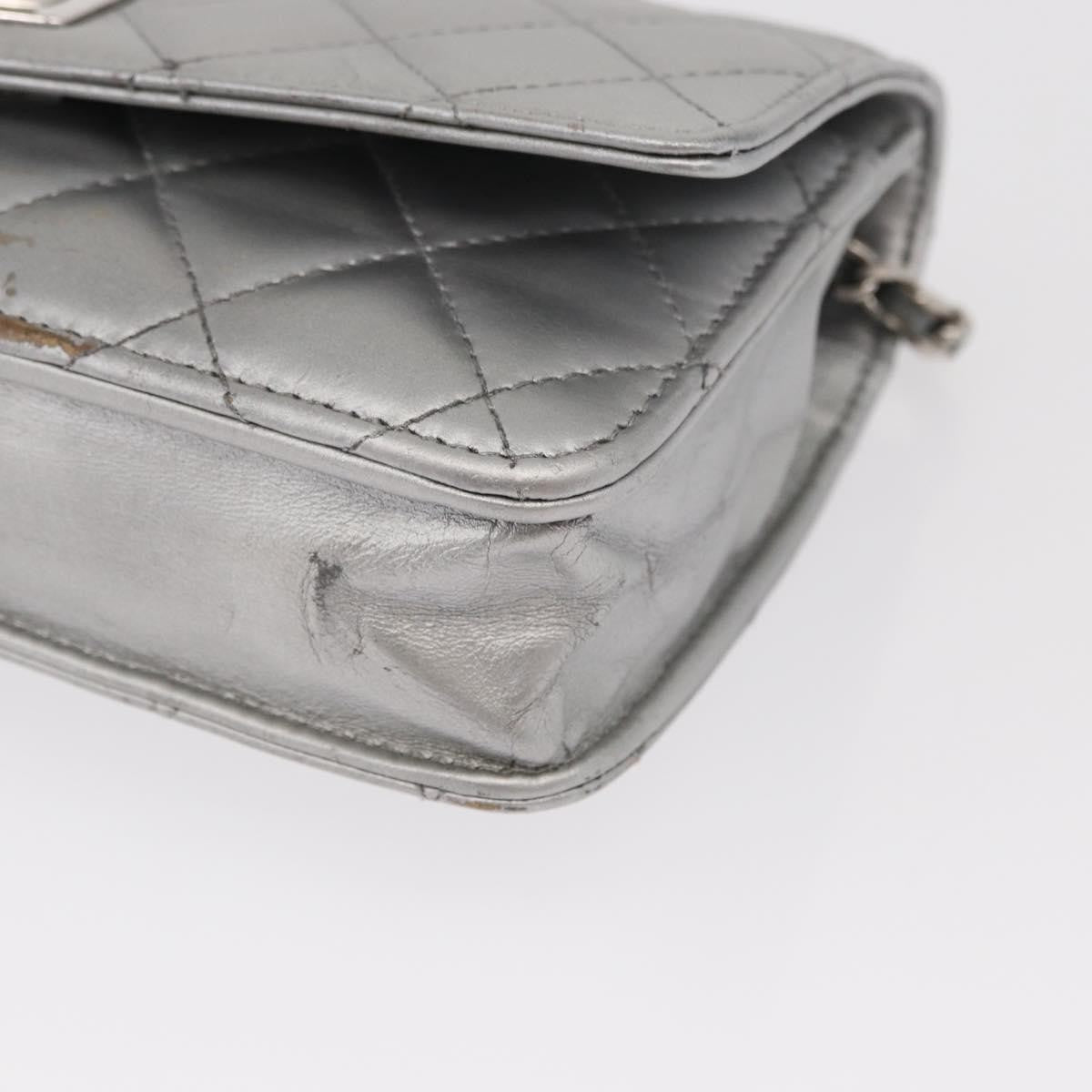 Chanel Reissue 2.55 Wallet On Chain Quilted Lambskin Silver Leather Shoulder Bag Bag (Pre-Owned)