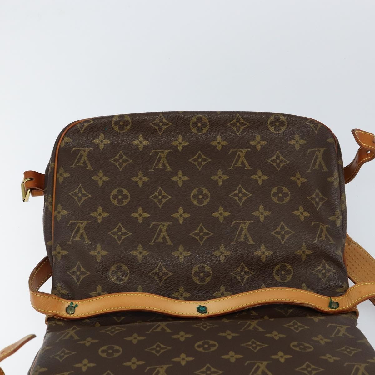 Louis Vuitton Saumur Handbag Monogram Canvas Brown Canvas Shoulder Bag Bag (Pre-Owned)