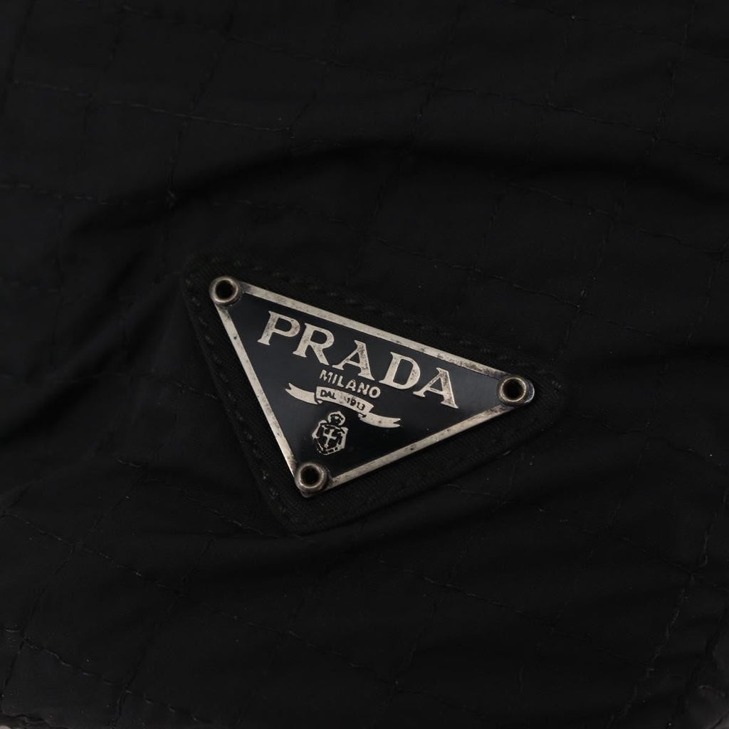Prada Vintage Handbag Tessuto Black Nylon Handbag (Pre-Owned)